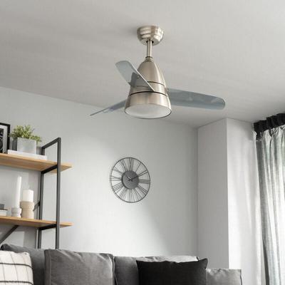 Techbrey - Deckenventilator Lautlos Industrial Silber 91cm DC-Motor (3000K - 4000K - 5500K) Image