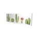 Bungalow Rose Holden Heights 'Watercolor Small Cactus Set' Acrylic Painting Print on Wrapped Canvas in Green | 16 H x 48 W x 1.5 D in | Wayfair