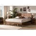 Baxton Studio Artemis Mid-Century Modern Walnut Brown Finished Wood King Size Platform Bed - Artemis-Ash Walnut-King