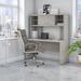 Office by kathy ireland® Echo 60W Credenza Desk w/ Hutch in Gray Sand - Bush Furniture ECH030GS