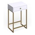 Coleen - Side Table in White & Brass - Acme Furniture 82298