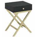Coleen - Side Table in Black & Brass - Acme Furniture 82296