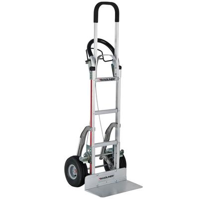 Magliner 500 lb. Y-Cable Brake Hand Truck with 10" Microcellular Foam Wheels, Horizontal Loop Handle, 60" Frame Extension, and Stairclimbers NPK122G2C5H