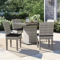 Beachcrest Home™ Bannister Square 4 - Person 39.5" Long Outdoor Dining Set w/ Cushions Metal in Brown/Gray/White | Wayfair