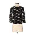 Divided by H&M 3/4 Sleeve Blouse: Black Polka Dots Tops - Women's Size 2