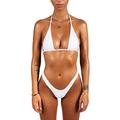 sofsy High Cut Bikini Bottoms for Women, Brazilian Style Bikini Bottoms (Top & Bottoms Sold Separately!) White Size Large