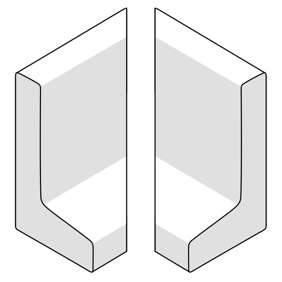 EHL Stützwinkel Außenecke zweiteilig 50cm Breite, 130x50x50 cm Image