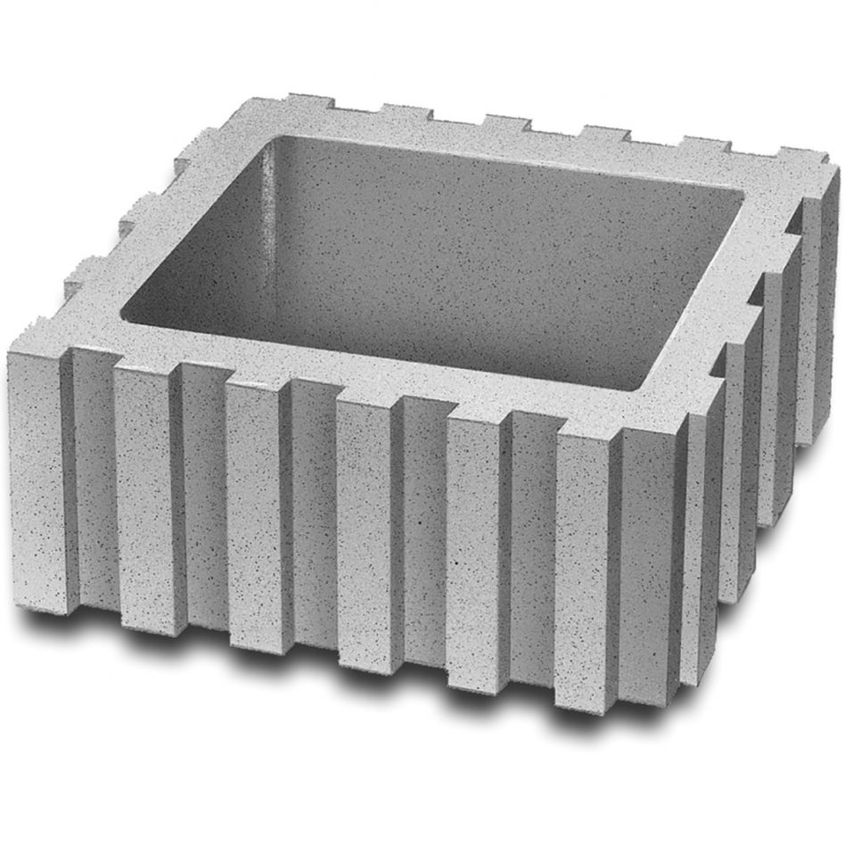 EHL Pflanzstein eckig Rasterflor anthrazit Mauerstein, 60x40x25 cm (groß) Image