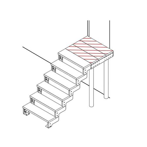 DOLLE Podest für Außentreppe Gardentop, Dunkelbraun, 80×88 cm