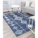 Blue/Navy 105 x 0.4 in Area Rug - CosmoLiving by Cosmopolitan Bodrum Tribal Native Blues Area Rug Polypropylene | 105 W x 0.4 D in | Wayfair