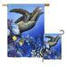 Breeze Decor Flight of the Sea Turtle Nature Wildlife 2-Sided Polyester 40 x 28 in. Flag Set in Blue | 40 H x 28 W in | Wayfair