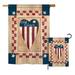 Breeze Decor Old Glory Heart Americana Patriotic Impressions 2-Sided Polyester 2 Piece Flag Set in Brown | 28 H x 18.5 W in | Wayfair