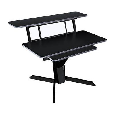 QuikLok Z-460BK Triple Shelf Workstation with Black Wood Tops and Pullout Shelf Z-460BK