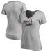 Women's Fanatics Branded Heathered Gray Georgia Tech Yellow Jackets Dora V-Neck T-Shirt
