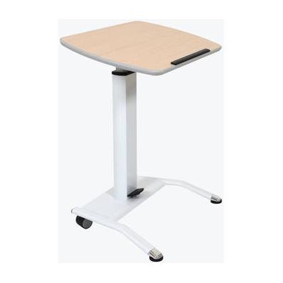 Luxor Pneumatic Height-Adjustable Lectern / Mobile Standing Desk (Light Wood) LX-PNADJ-LW