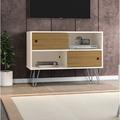 Wrought Studio™ Dammon TV Stand for TVs up to 43" Wood in White/Brown | 24.21 H in | Wayfair B4B80514946E426FA595BAAAC02EEF01