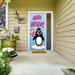 The Holiday Aisle® Happy Birthday Penguin w/ Balloons Door Mural Metal in Blue | 80 H x 32 W in | Wayfair 1EAC2F40327B475894377C548E8AA518