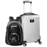 Michigan State Spartans Deluxe 2-Piece Backpack and Carry-On Set - Silver