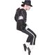 Shuanghao Cosplay Michael and Jackson MJ Cos Child Adult Costume 5pcs MJ Billie Jeans Jacket+Pant+Socks+Glove+Hat (W:55-60kg H:160-170cm) Black