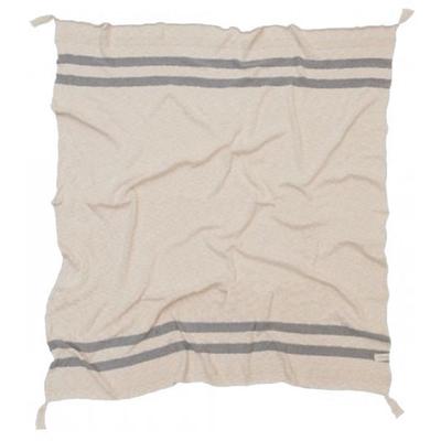 Lorena Canals Knitted Blanket Stripes Natural - Grey (4'2" x 5')