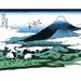 ArtVerse Japanese Cranes & Mount Fuji Wood Block Print Removable Wall Decal Vinyl in Green/Black | 22 H x 28 W in | Wayfair HOK011A2228A