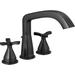 Delta Stryke Double Handle Deck Mounted Roman Tub Faucet Trim in Black | 9.25 H in | Wayfair T27766-BL