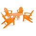 POLYWOOD® Long Island Adirondack 5-Piece Conversation Group Plastic in Orange/Yellow | Outdoor Furniture | Wayfair PWS182-1-TA