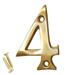 RCH Supply Company 2" H Reflective Brass Surface Mount House Number Brass/Metal in Yellow | 2 H x 1.4 W x 0.1 D in | Wayfair 2354PB050