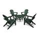 POLYWOOD® South Beach 5-Piece Conversation Group Plastic in Green | Outdoor Furniture | Wayfair PWS105-1-GR