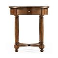 Country Farmhouse End Table w/ Storage Wood in Brown Jonathan Charles Fine Furniture | 26 H x 24 W x 24 D in | Wayfair 492021-WAL