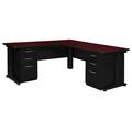 Red Barrel Studio® Fusion L Shaped Desk w/ Double Pedestal Drawer Unit Wood in Brown | 29 H x 78 W x 72 D in | Wayfair