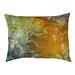Tucker Murphy Pet™ Carlucci Path Through The Irises Outdoor Dog Pillow/Classic Polyester in Green/Yellow | 17 H x 42 W x 17 D in | Wayfair