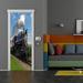 Zoomie Kids Savoie Steam Train Door Sign Fabric in White | 96 H x 36 W x 0.125 D in | Wayfair BBFAD85B92464F62A3E1250F56256D1C