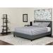 Lark Manor™ Aluino Button Tufted Platform Bed w/ Memory Foam Pocket Spring Mattress Upholstered/Polyester/Metal in Gray | Wayfair