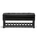 Lark Manor™ Brodus Faux Leather Flip Top Storage Bench Faux Leather/Solid + Manufactured Wood/Wood/Leather in Black | Wayfair