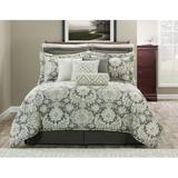 Charlton Home® Duarte Gray/Cream Comforter Set Polyester/Polyfill/Cotton | King Comforter + 1 Sham + 1 Bedskirt | Wayfair