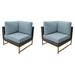 Wrought Studio™ Sumpter Patio Chair w/ Cushions, Wicker in Gray/Blue/Yellow | 30 H x 64 W x 34 D in | Wayfair 761F7C50AD6945B38038FA6789CA9023
