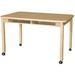Wood Designs Four Seat Student Desk w/ Adjustable Legs 12"-17" Wood/Metal in White | 18 H x 48 W x 36 D in | Wayfair HPL3648DSK29C6