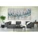 Wexford Home A Premium 'Blue Staccato' Painting Multi-Piece Image on Canvas Metal in Brown | 40 H x 80 W x 1.5 D in | Wayfair 19776-40403P