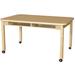 Wood Designs Four Seat Student Desk w/ Adjustable Legs 12"-17" Wood/Metal in White | 18 H x 48 W x 36 D in | Wayfair HPL3648DSK24C6