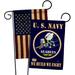 Breeze Decor 2 Piece Sea Bees Americana Military Impressions Decorative Vertical 2-Sided Flag Set in Blue/Yellow | 18.5 H x 13 W in | Wayfair