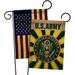 Breeze Decor 2 Piece Army Americana Military Impressions Decorative Vertical 2-Sided Burlap Flag Set in Black/Brown | 18.5 H x 13 W in | Wayfair