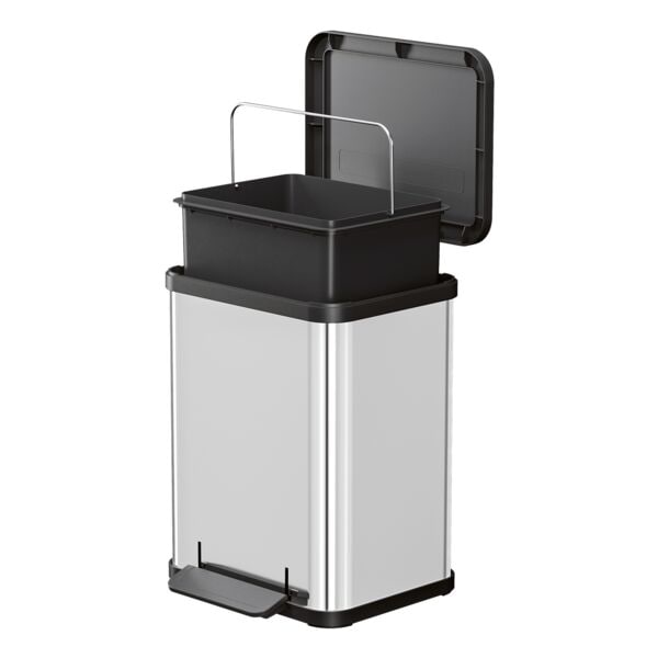 Hailo Mülleimer »Öko uno Plus M« Edelstahl 17 Liter silber, 32x43x33 cm Image