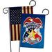 Breeze Decor Police Americana Military Impressions Decorative Vertical 2-Sided Polyester Garden Flag in Blue/Red | 18.5 H x 13 W in | Wayfair