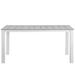 "Maine 63"" Outdoor Patio Dining Table EEI-1508-WHI-LGR"