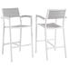 Maine Bar Stool Outdoor Patio Set of 2 in White Light Gray - East End Imports EEI-1740-WHI-LGR-SET