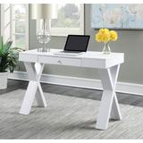 Newport Desk /w Drawer in White Finish - Convenience Concepts 125807W