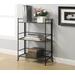 3 Tier Wide Folding Metal Shelf in Black Finish - Convenience Concepts 8019B