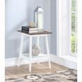 Alpine End Table in Driftwood Top/White Frame - Convenience Concepts 501145WDFTW