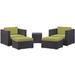 Convene 5 Piece Outdoor Patio Sectional Set in Espresso Peridot - East End Imports EEI-1809-EXP-PER-SET
